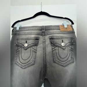 True religion, black, distressed, skinny jeans size 32